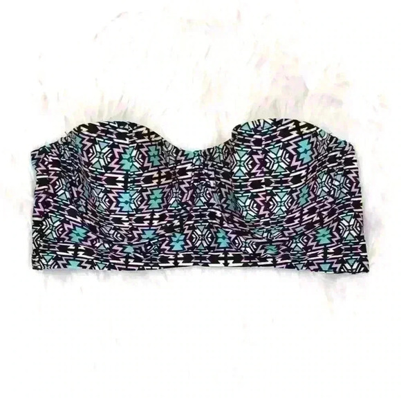 Hot Water Swimwear Graphic Multicolor Swim Top - Picture 1 of 4